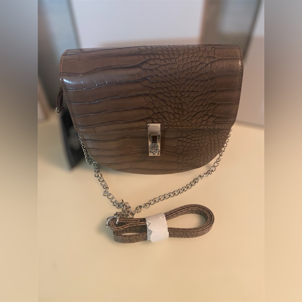 BCBG Paris Brown Crossbody Bag with Tassel